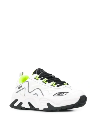 Shop Msgm Attack Panelled Chunky Sneakers In White