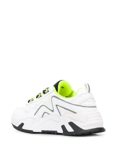 Shop Msgm Attack Panelled Chunky Sneakers In White