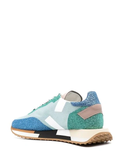 Shop Ghoud Colour-block Panelled Low-top Sneakers In Blue