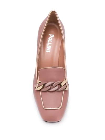 Shop Pollini Chain-trim Mid-heel Pumps In Pink