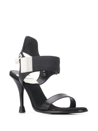 Shop Premiata Mesh Panel Sandals In Black