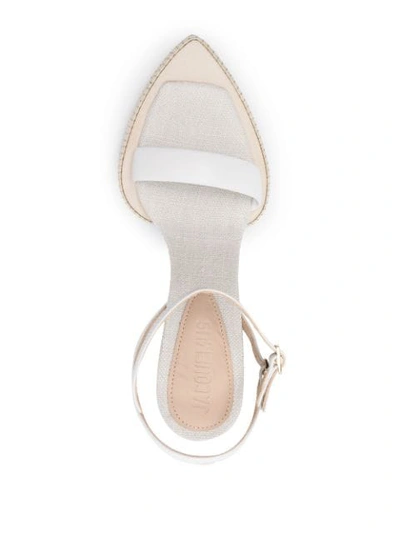 Shop Jacquemus Pointed-toe Leather Sandals In White