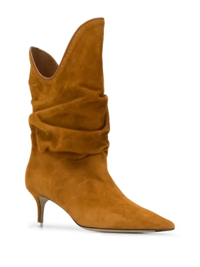 Shop Attico Tate Mid-heel Boots In Brown