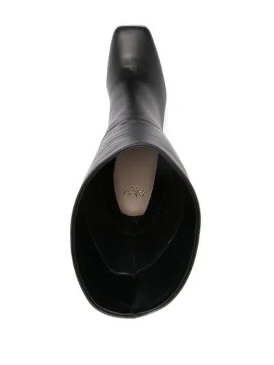 Shop Alevì Grace Embellished-heel Boots In Black
