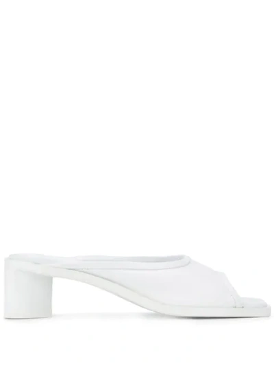 Shop Acne Studios Slip-on Chunky-heel Mules In White