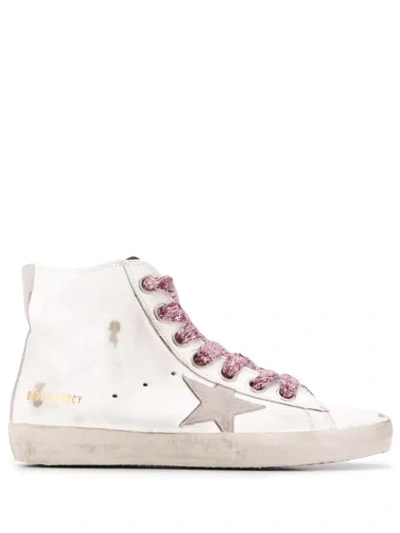 Shop Golden Goose Francy Leather Sneakers In White