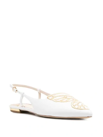 Shop Sophia Webster Butterfly Slingback Ballerina Shoes In White