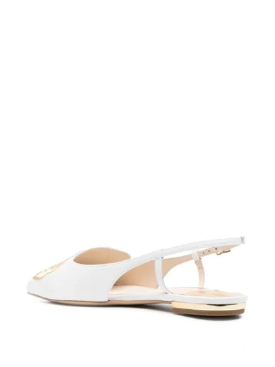 Shop Sophia Webster Butterfly Slingback Ballerina Shoes In White
