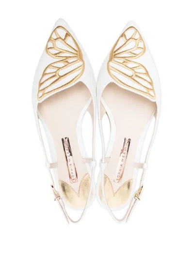 Shop Sophia Webster Butterfly Slingback Ballerina Shoes In White