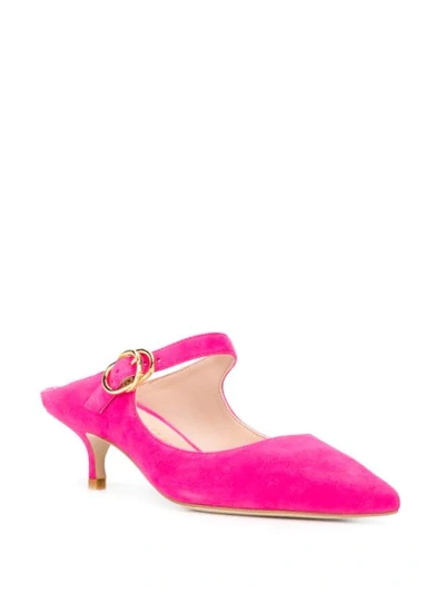 Stuart Weitzman Pointed Suede Mules In Pink