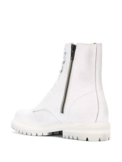 Shop Common Projects Lace-up Combat Boots In White