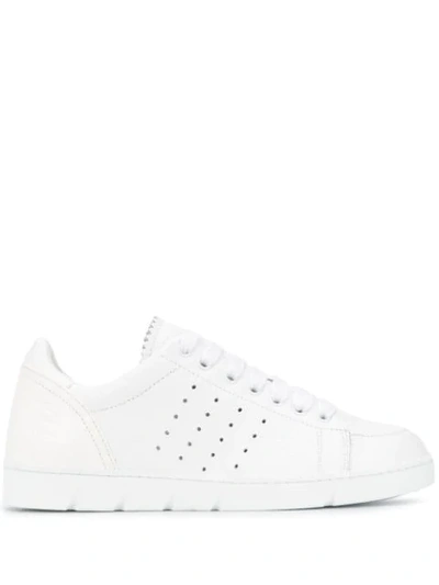 Shop Loewe Perforated Lace-up Sneakers In White