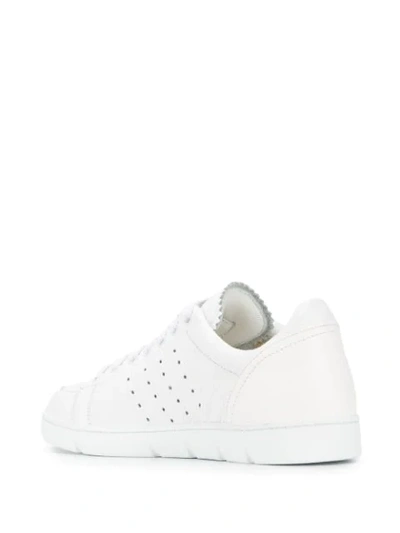 Shop Loewe Perforated Lace-up Sneakers In White