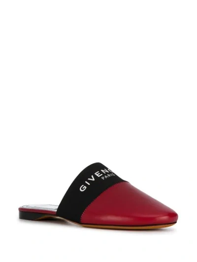 Shop Givenchy Paris Logo-band Mules In Red