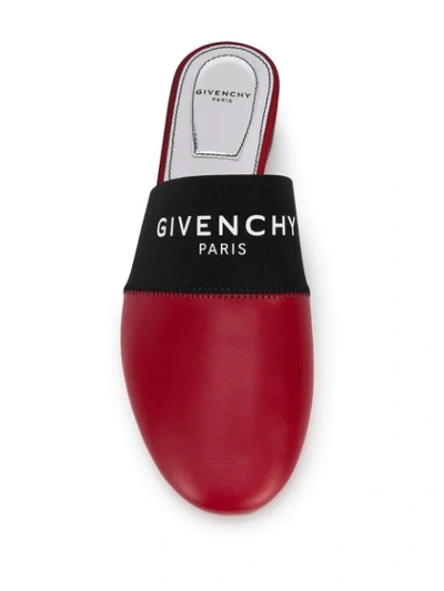 Shop Givenchy Paris Logo-band Mules In Red