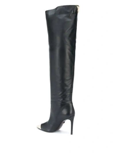 Shop Greymer Pointed Toe Knee-length Boots In Black