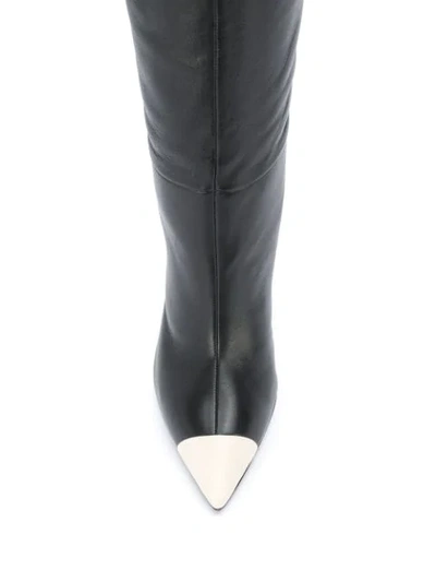 Shop Greymer Pointed Toe Knee-length Boots In Black