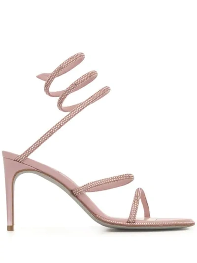 Shop René Caovilla Cleo Twist Sling Back Sandals In Pink