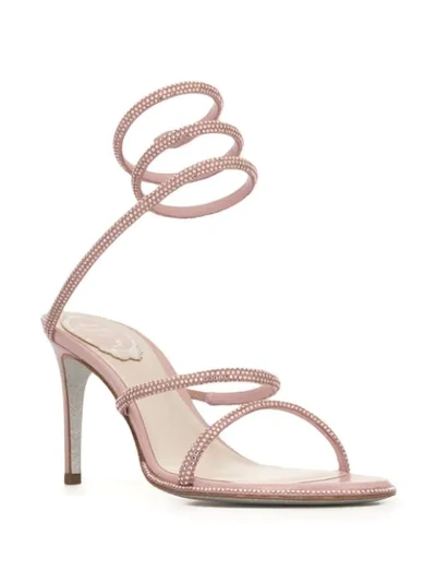 Shop René Caovilla Cleo Twist Sling Back Sandals In Pink