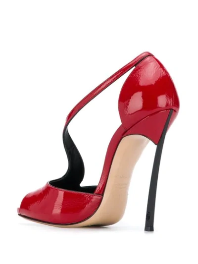 Shop Casadei 130mm Cut-out Sandals In Red