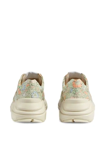 Shop Gucci Liberty-print Sneakers In Green