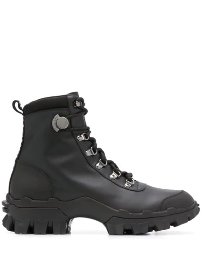 Shop Moncler Classic Hiking Boots In Black