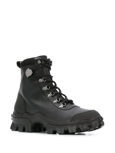 Shop Moncler Classic Hiking Boots In Black