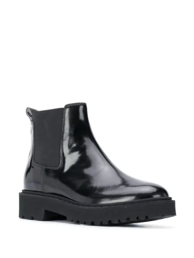 Shop Hogan Patent Leather Chelsea Boots In Black