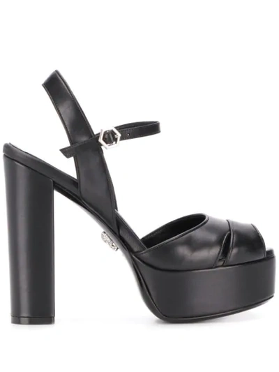 Shop Philipp Plein Platform High Heel Sandals In Black