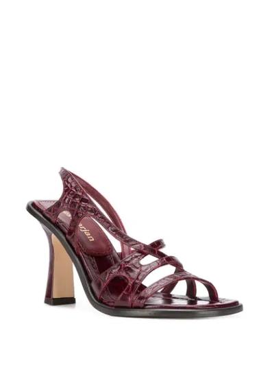 Shop Sies Marjan Embossed Crocodile Effect Sandals In Red