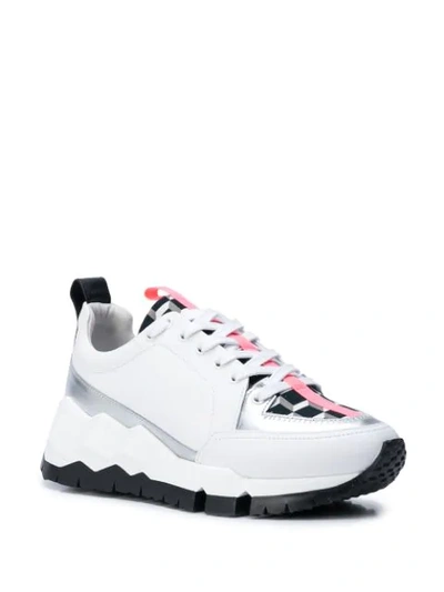 Shop Pierre Hardy Street Life Sneakers In White