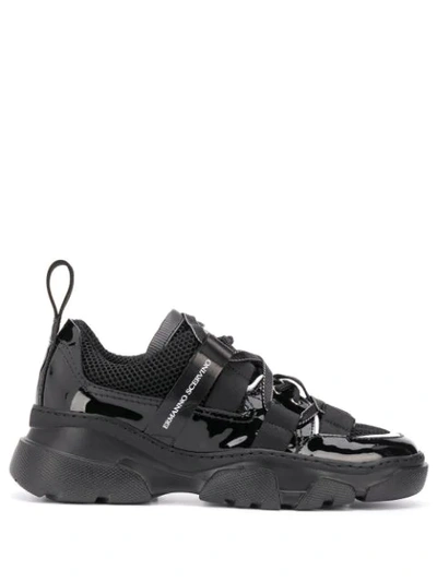 Shop Ermanno Scervino Panelled Low-top Sneakers In Black