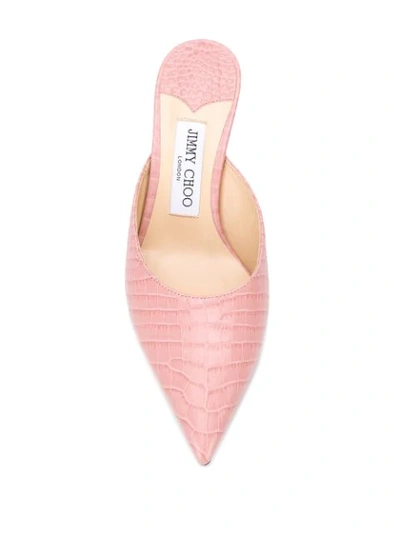 Shop Jimmy Choo Rav 65mm Mules In Pink