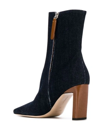 Shop Wandler Isa Denim Ankle Boots In Blue