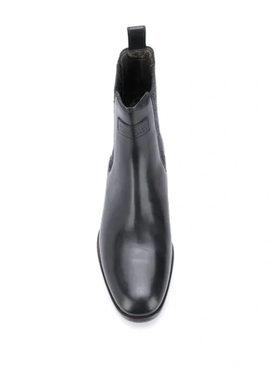 Shop Brunello Cucinelli Logo-plaque Ankle Boots In Black