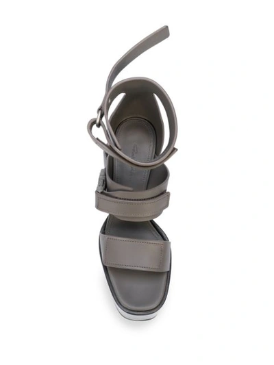 Shop Rick Owens Tecuatl Platform Sandals In Grey
