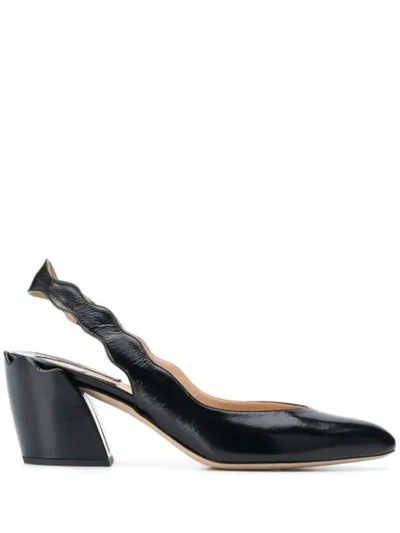 Shop Chloé Scallop Strap Pumps In Black