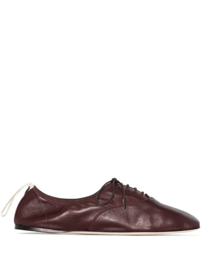 PURPLE LEATHER DERBY SHOES