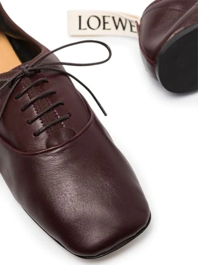 PURPLE LEATHER DERBY SHOES