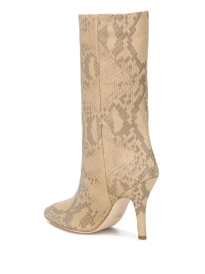 Shop Paris Texas Snake Embossed 105mm Boots In Neutrals