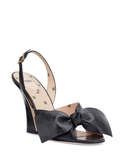Shop Fendi Ffreedom Slingback Sandals In Black