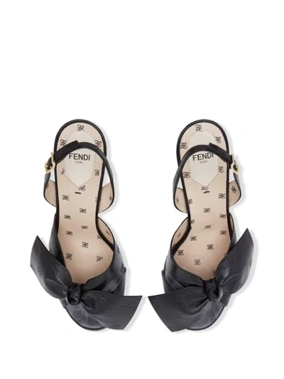 Shop Fendi Ffreedom Slingback Sandals In Black