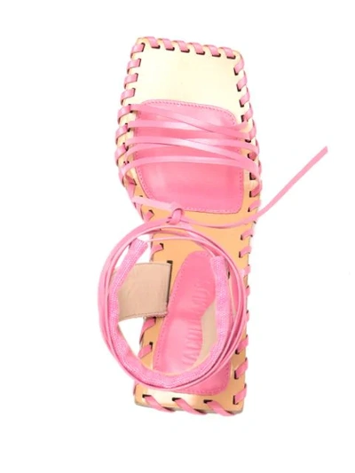 Shop Jacquemus Sculptural-heel Sandals In Pink