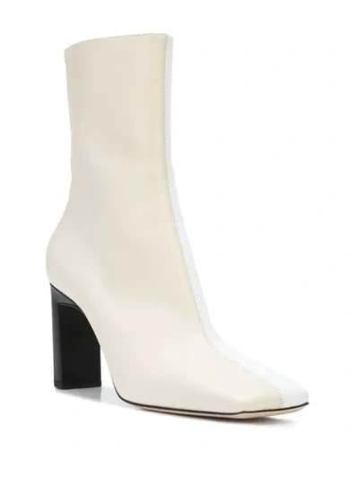 Shop Wandler Isa Two-tone Ankle Boots In White