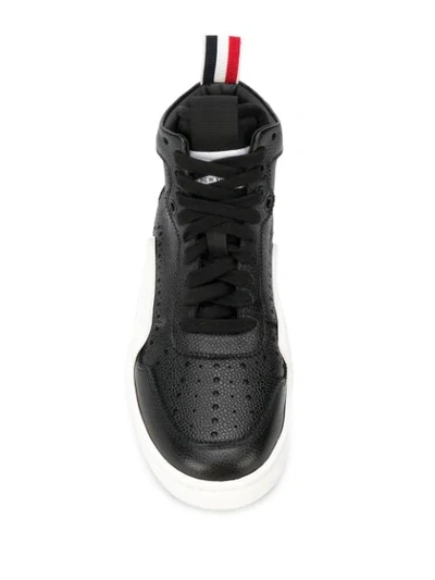 Shop Thom Browne Basketball High-top Sneakers In Black