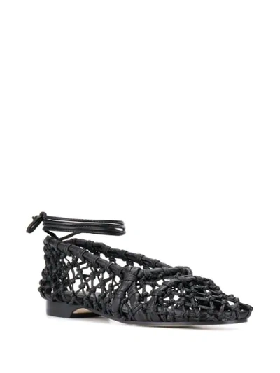 Shop Tory Burch Woven Leather Pumps In Black