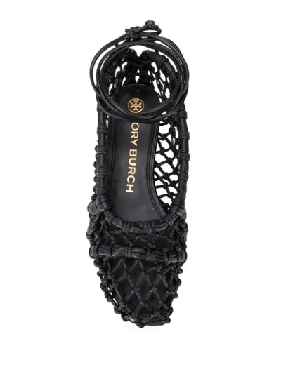 Shop Tory Burch Woven Leather Pumps In Black
