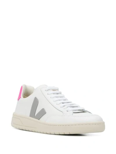 Shop Veja V-12 Lace-up Sneakers In White