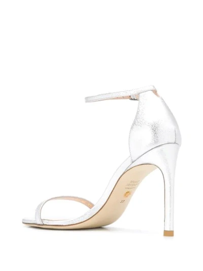 Shop Stuart Weitzman Nudist Song Smooth Sandals In Grey