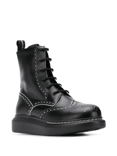 Shop Alexander Mcqueen Punch Hole 40mm Ankle Boots In Black